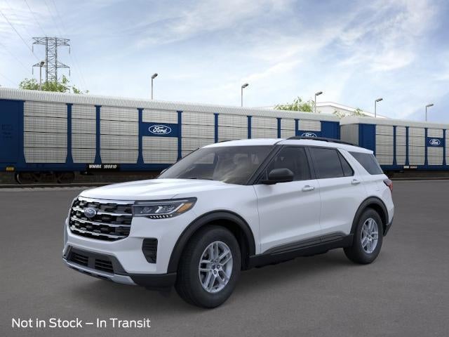 2026 Ford Explorer Active w/100A Pkg 4WD in Space White Metallic — front three-quarter view