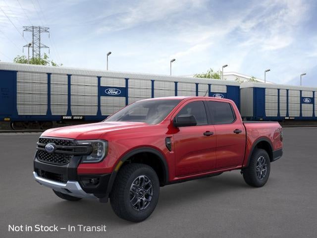 2026 Ford Ranger XLT 4WD SuperCrew 5' Box in Ruby Red Metallic Tinted Clearcoat — front three-quarter view