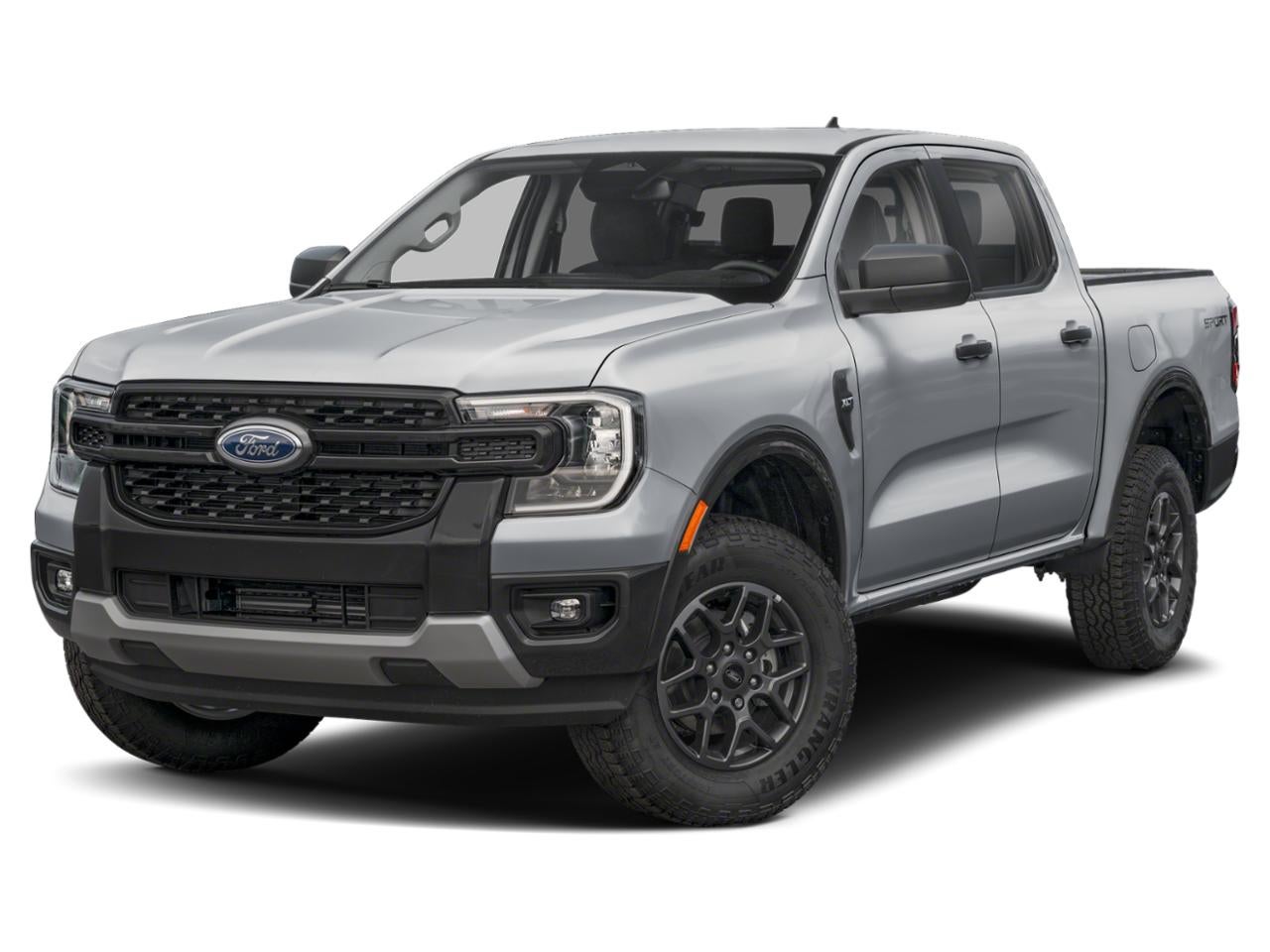 2024 Ford Ranger XLT 4WD SuperCrew 5' Box in Iconic Silver Metallic — front three-quarter view
