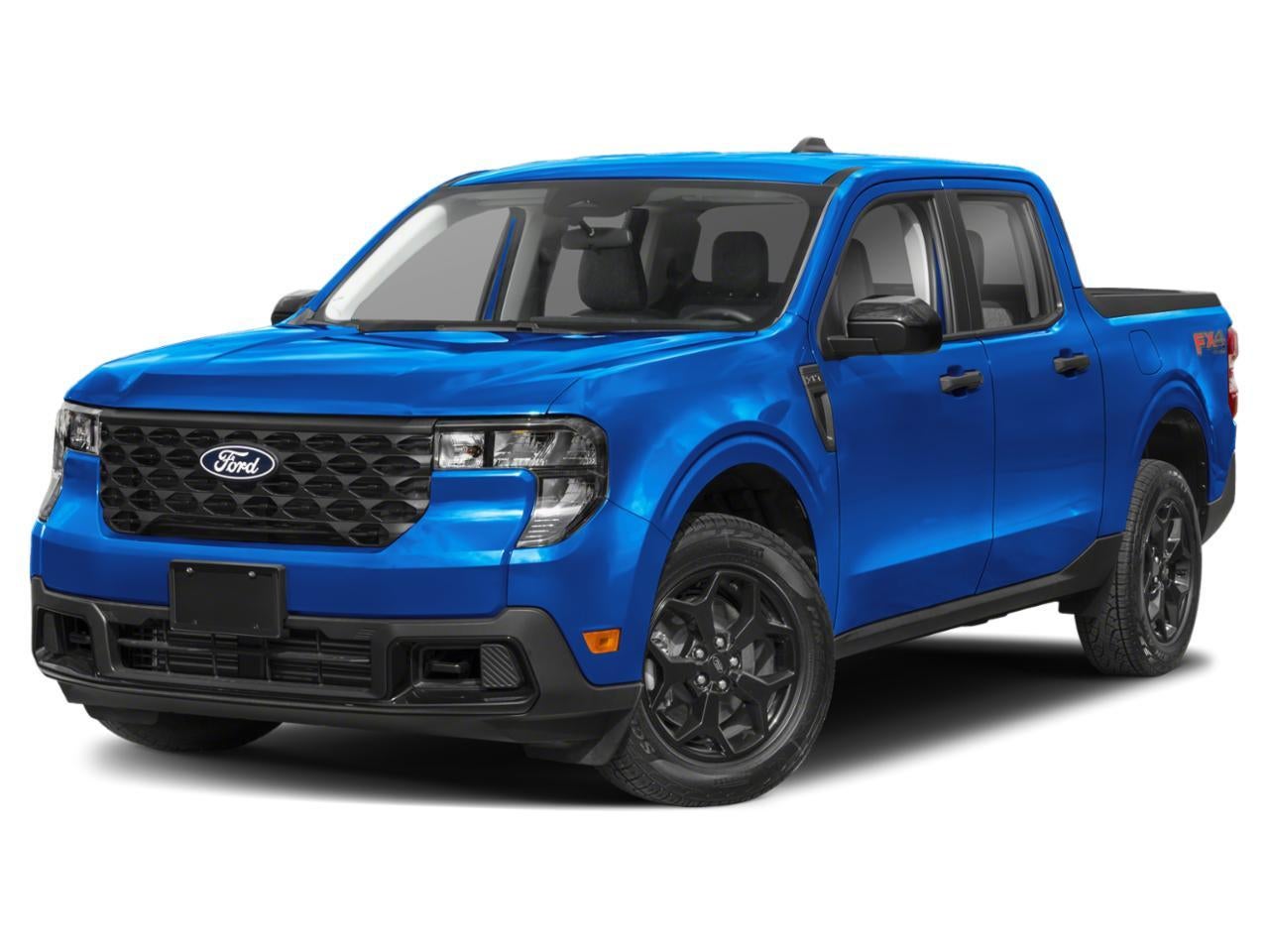 2025 Ford Maverick XLT AWD SuperCrew in Velocity Blue — front three-quarter view