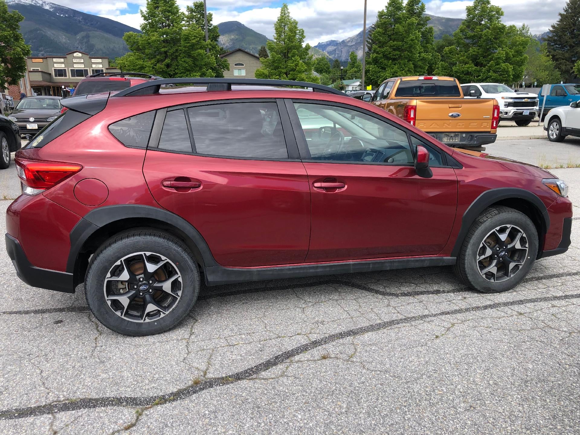 2019 Subaru Crosstrek AWD in Red — front three-quarter view